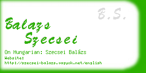 balazs szecsei business card