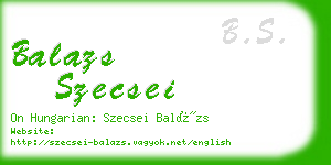 balazs szecsei business card